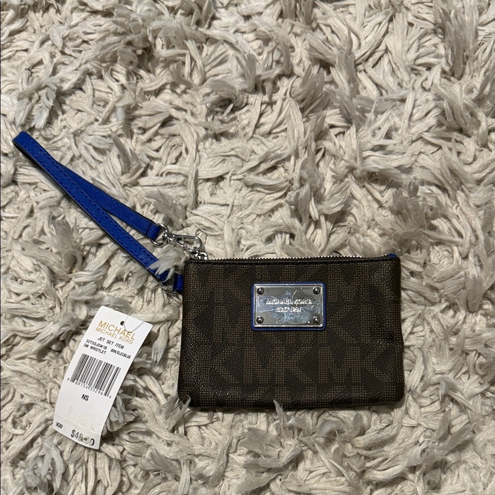 Michael Kors Brown and Blue Wristlet